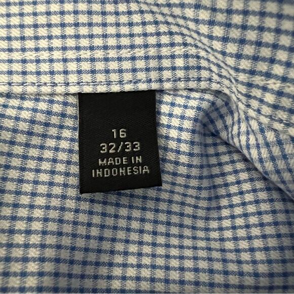 The Mens Store Bloomingdales Dress Shirt Mens 16-32/33 Blue White Regular Fit - Picture 8 of 11